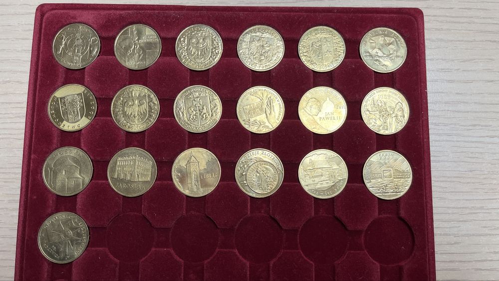 Monety kolekcjonerskie 2 złote rocznik od 2003 do 2008, 19 sztuk