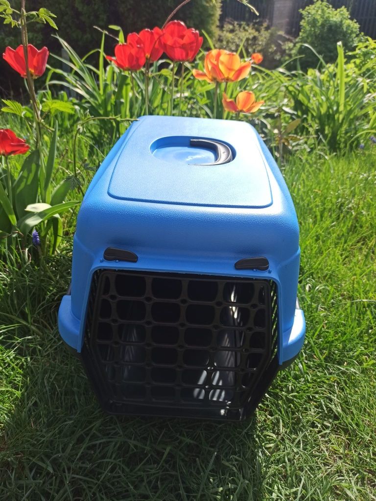 Nowy niebieski transporter dla kota psa królika świnki morskiej do 15