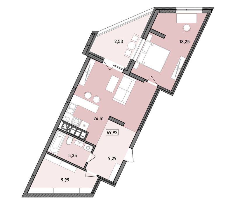 Продаж 1 кімнатної квартири ЖК PRAUD Select вул. Клепарівська (69.5м2)