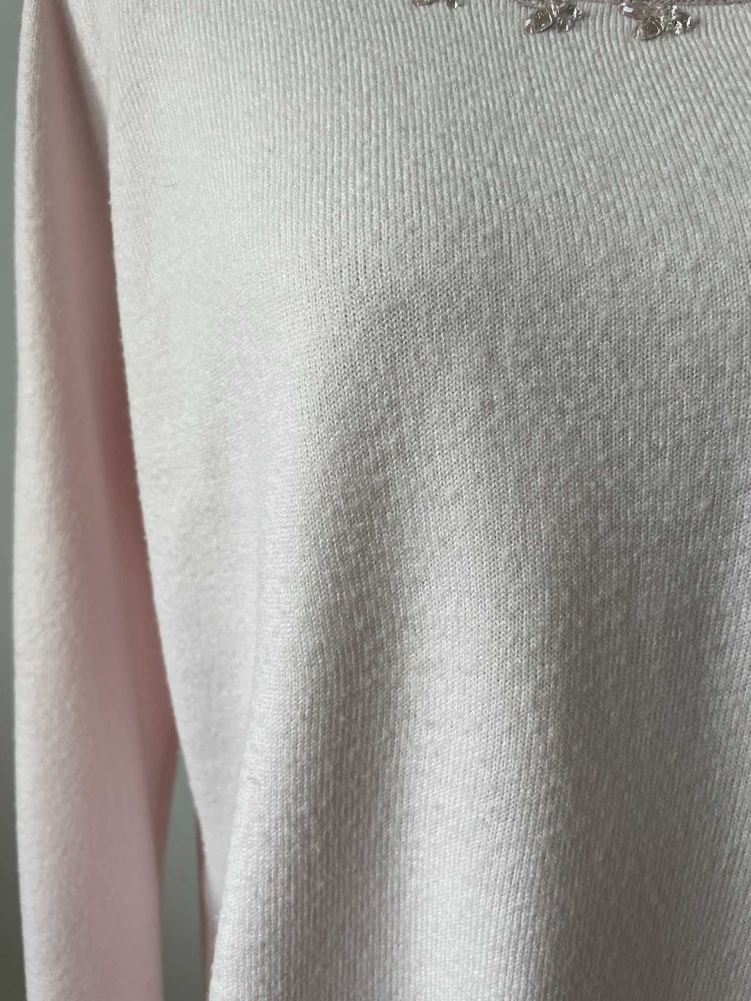 Sweterek w odcieniu pudrowego różu C&A 44/46 plus size