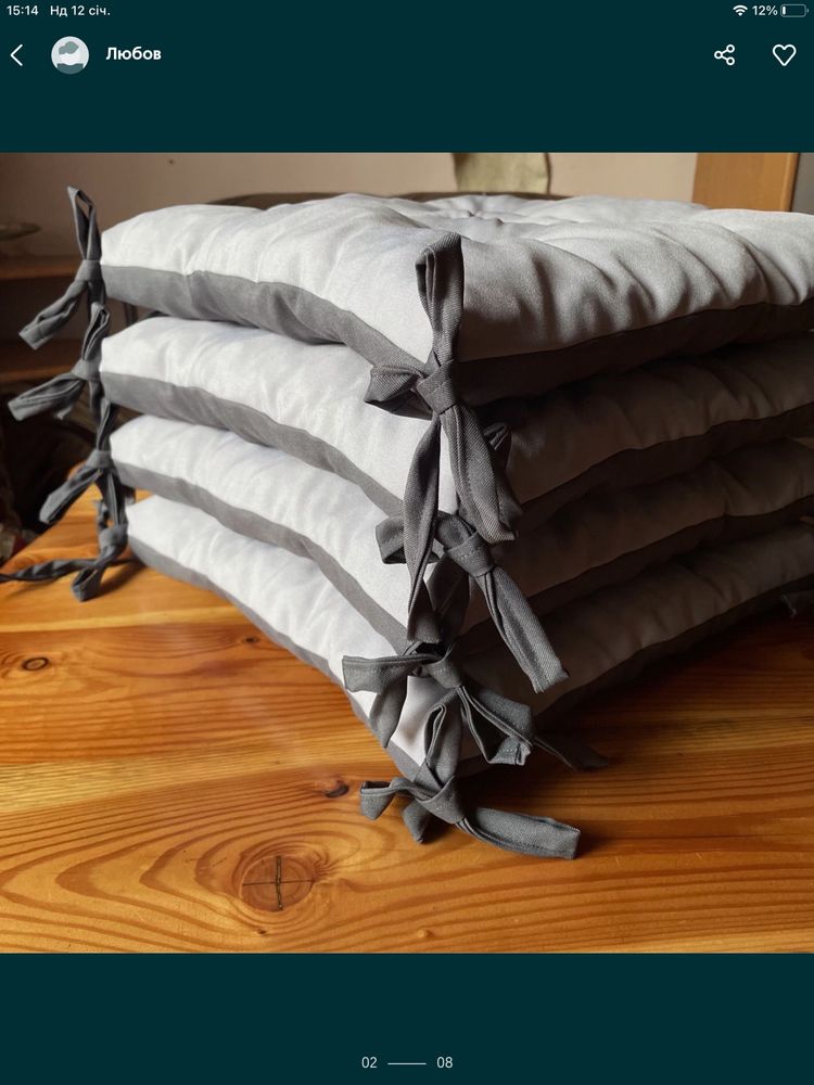 Подушки на стулья, табуреты 30*30см; 35*35см; 40*40см, круглые подушки