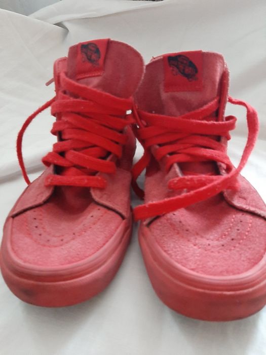 Buty sportowe, czerwone, trampki, VANS