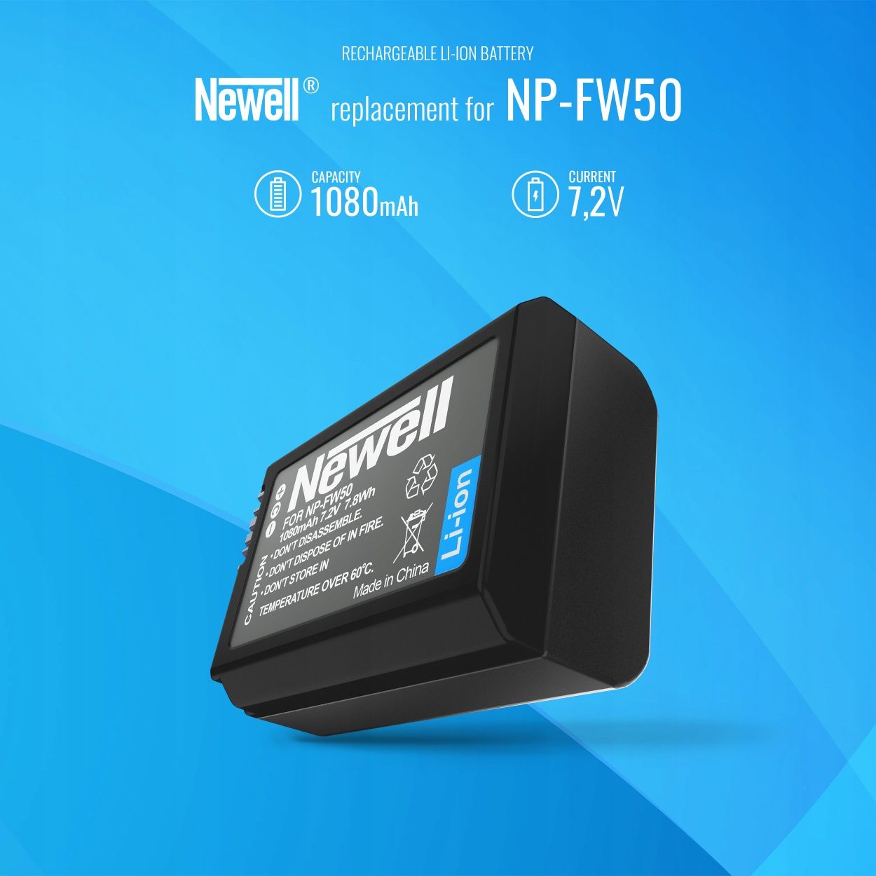 Батарея NEWELL NP-FW50 для Sony ZV-E10/А6400/A7II. Гар.40 міс.