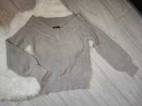 Sweterek sweter szary dekolt 40 L