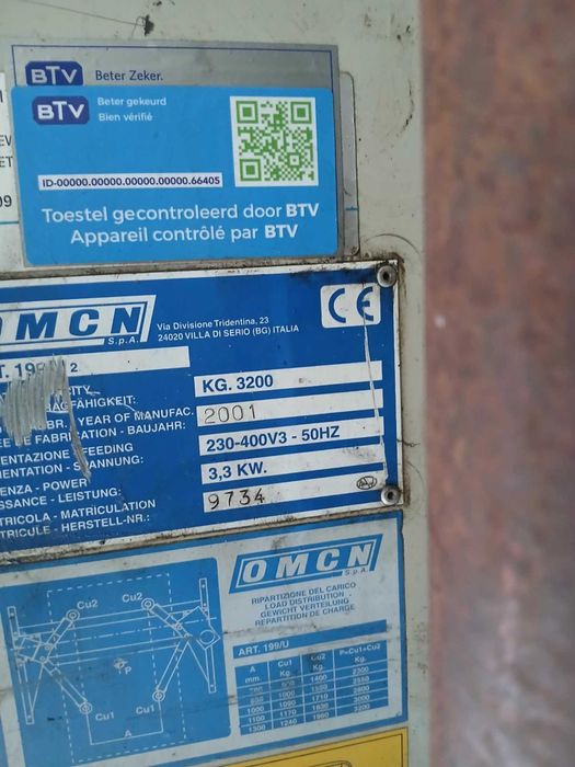 Podnośnik śrubowy na ramie omcn 3000kg