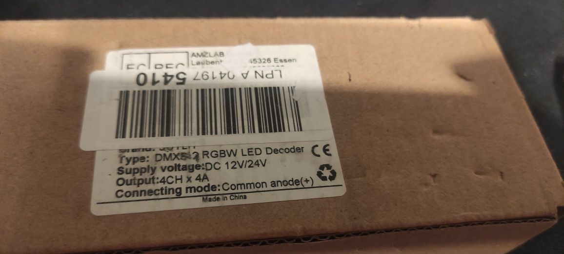 Kontroler DMX 512 RGBW 16A 4x4A Taśma LED DEKODER