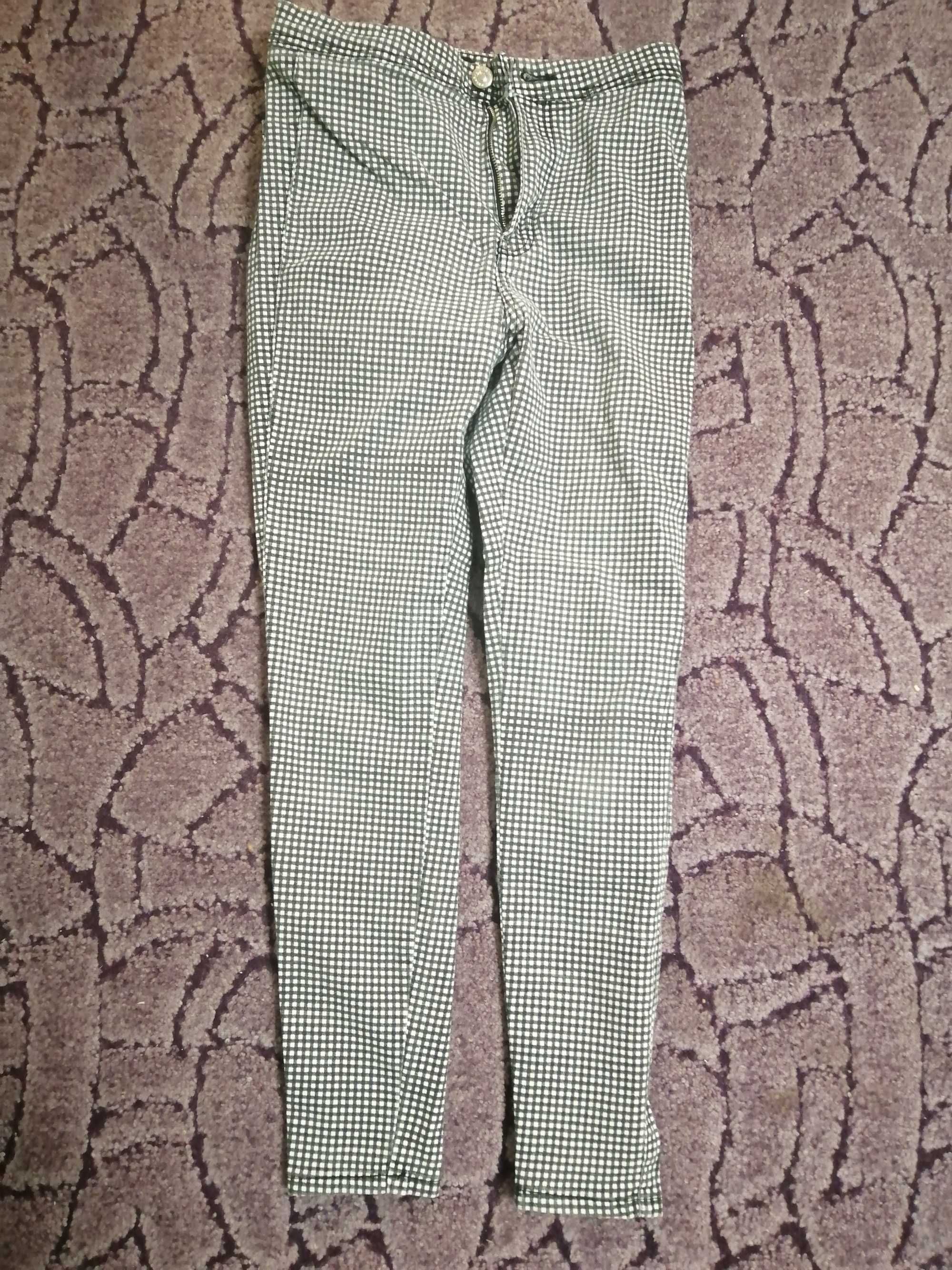 Damskie spodnie dżinsowe w kratkę