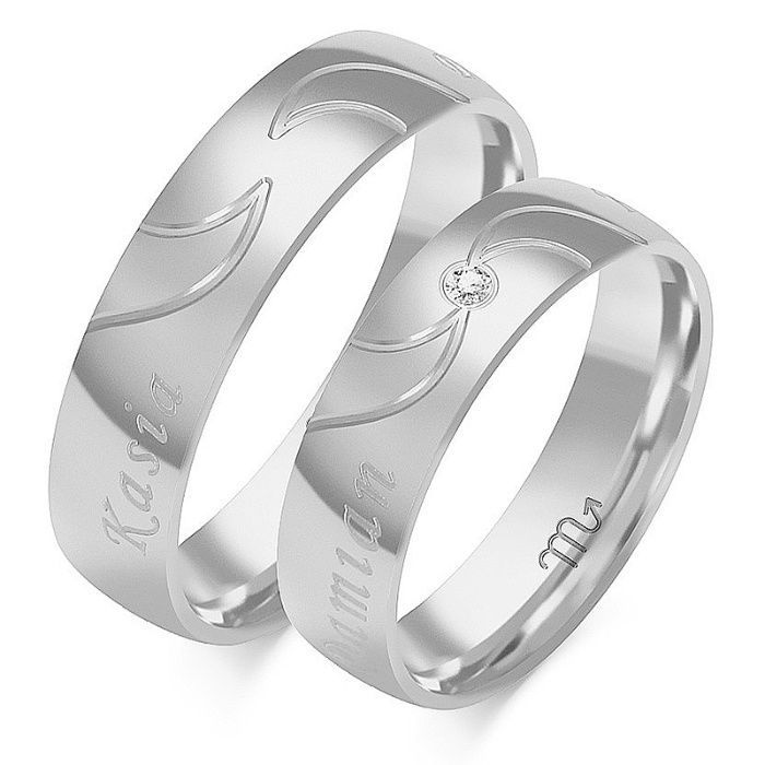 Nataliebizu Złote Obrączki Ślubne z Diamentami