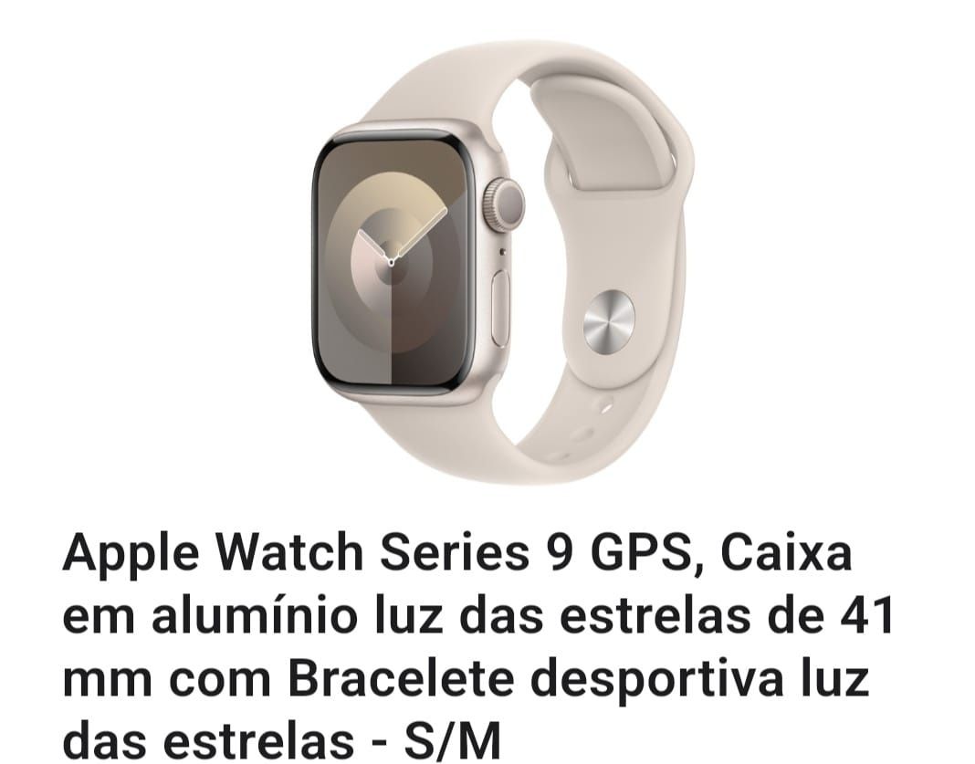 Apple Watch serie 9 Gps bege. Vendido