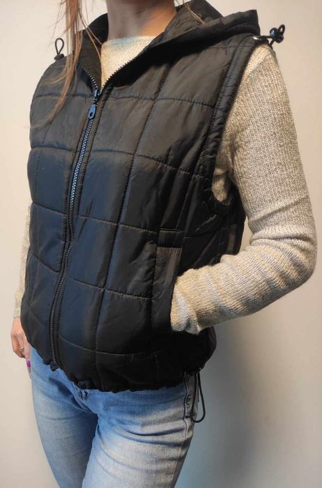 Kamizelka z kapturem czarna rozmiar S Ikar