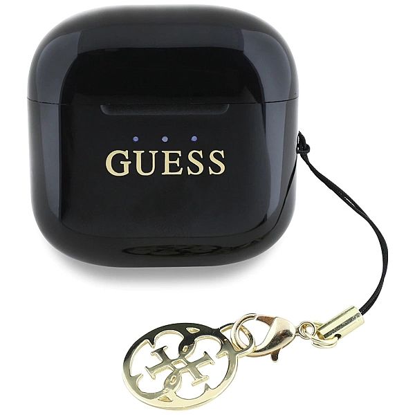 Słuchawki TWS Guess Glossy Effect Printed Classic Logo & Charm - czarn