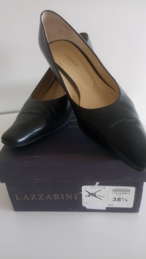 Buty pantofle czółenka Lazzarini, skórzane, r. 38. 5, Carinii Ryłko