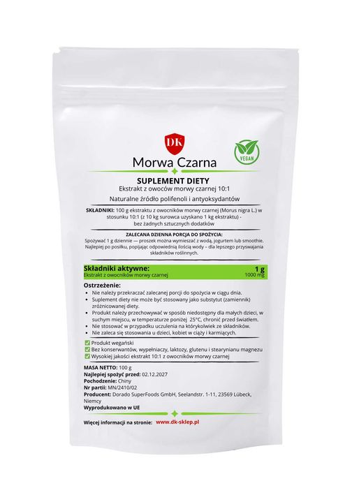 Morwa Czarna 100 g Proszek Cukier Metabolizm Odporność