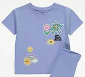 98-104 George bawełniana koszulka tshirt nadruk tęcza kwiaty smile UK