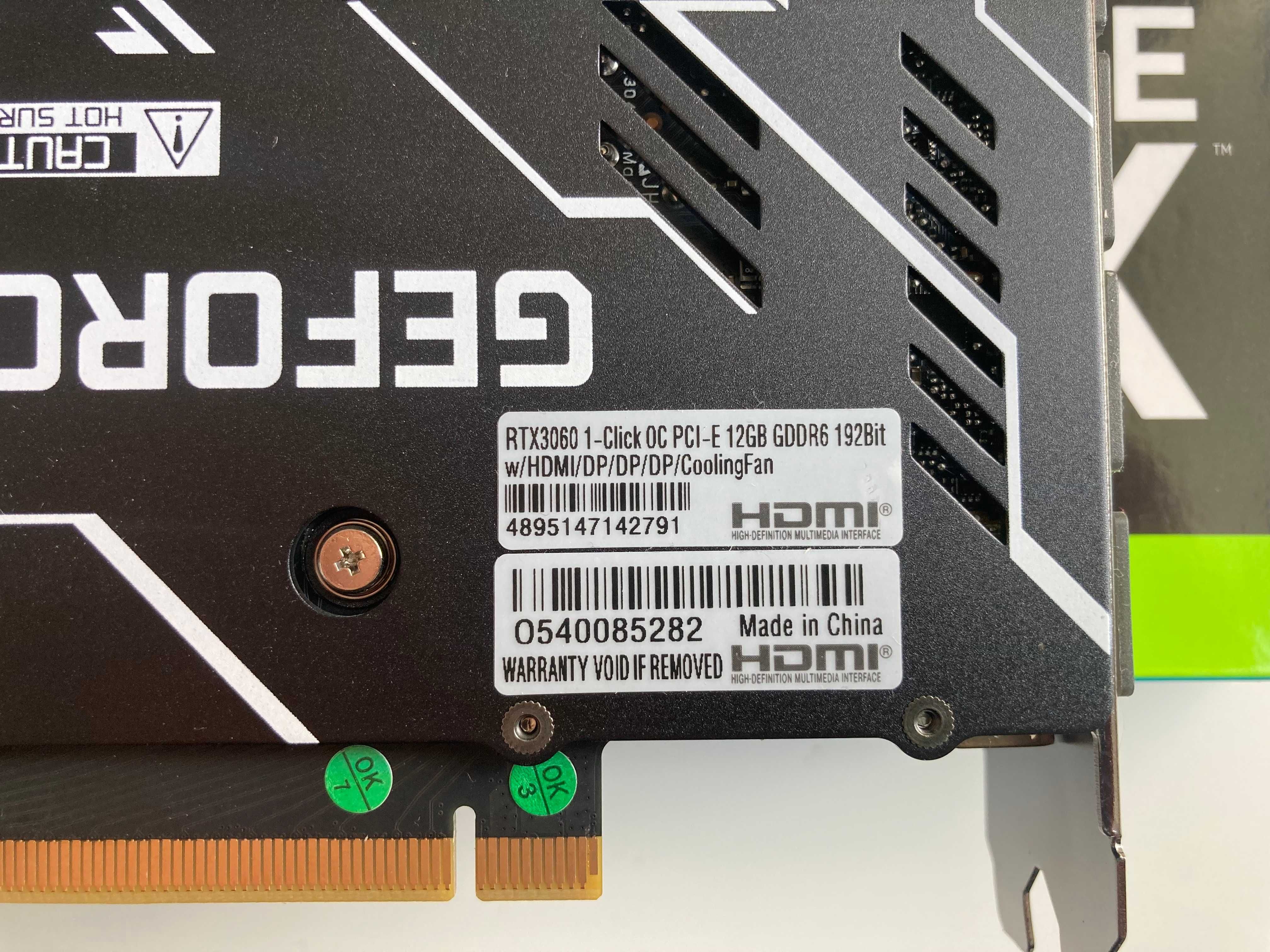 Karta graficzna NVIDIA  KFA2 GeForce RTX 3060 1-Click OC 12GB GDDR6