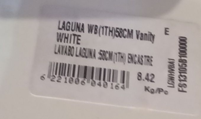 Zlew Laguna WB White 58 cm