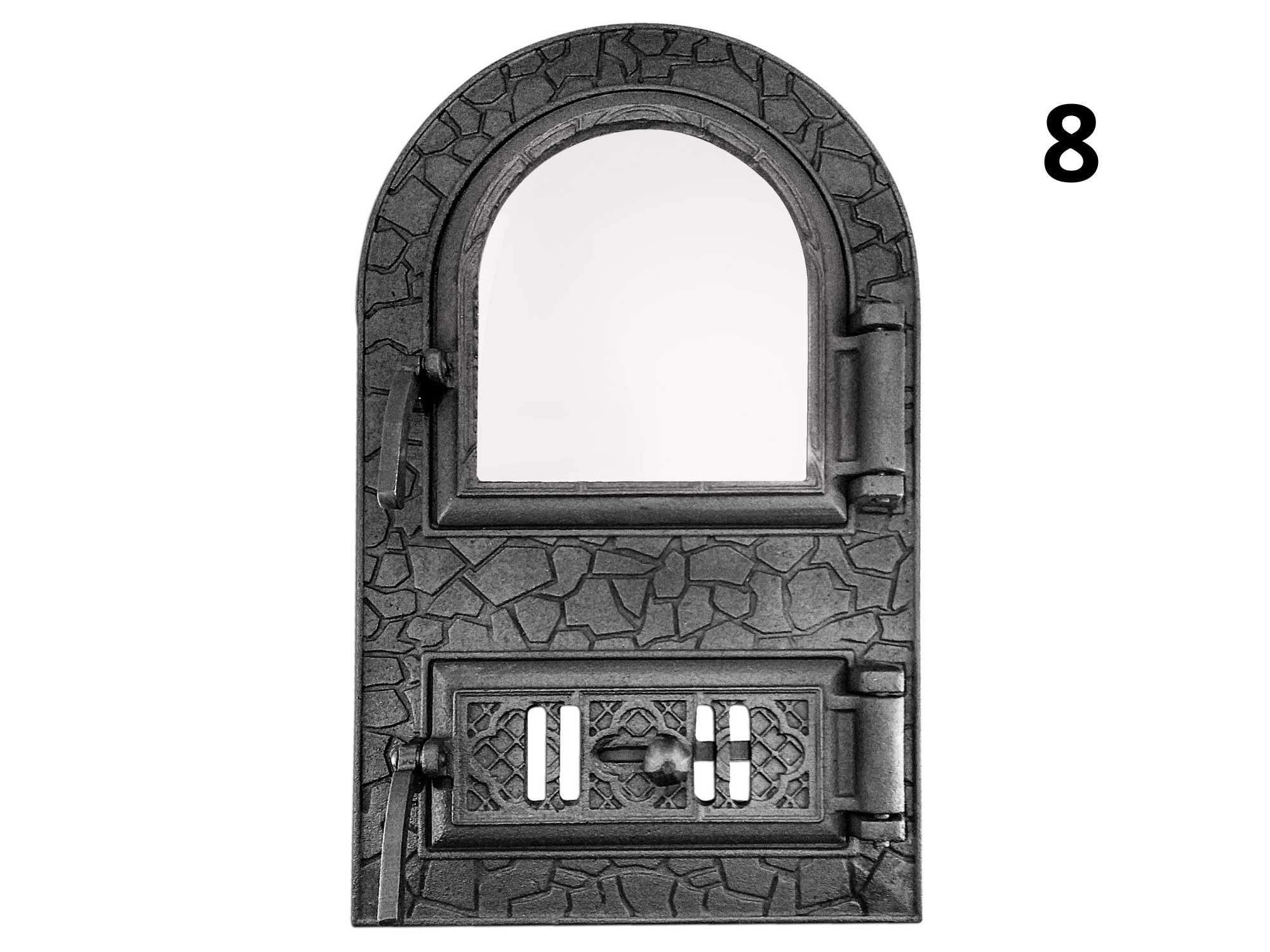 Дверца для печи и камина со стеклом, топочная чугунная печная дверка