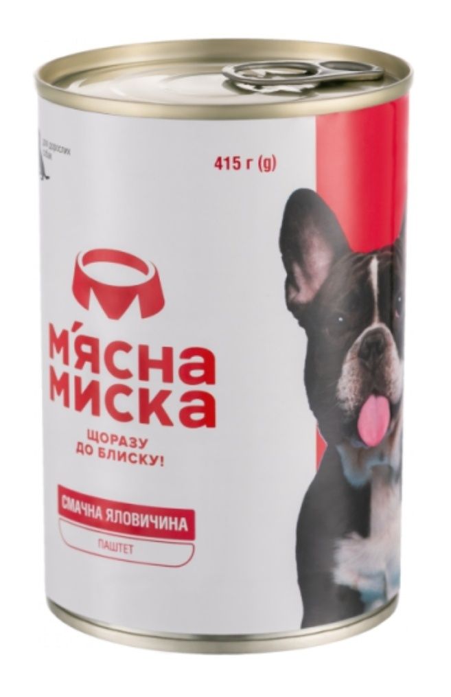 Паштет для собак Мясная Миска вес 415г