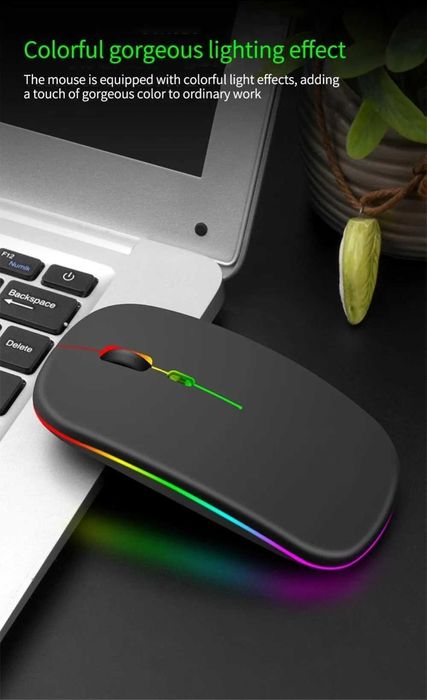 Rato Wireless Slim com Leds RGB (novo)