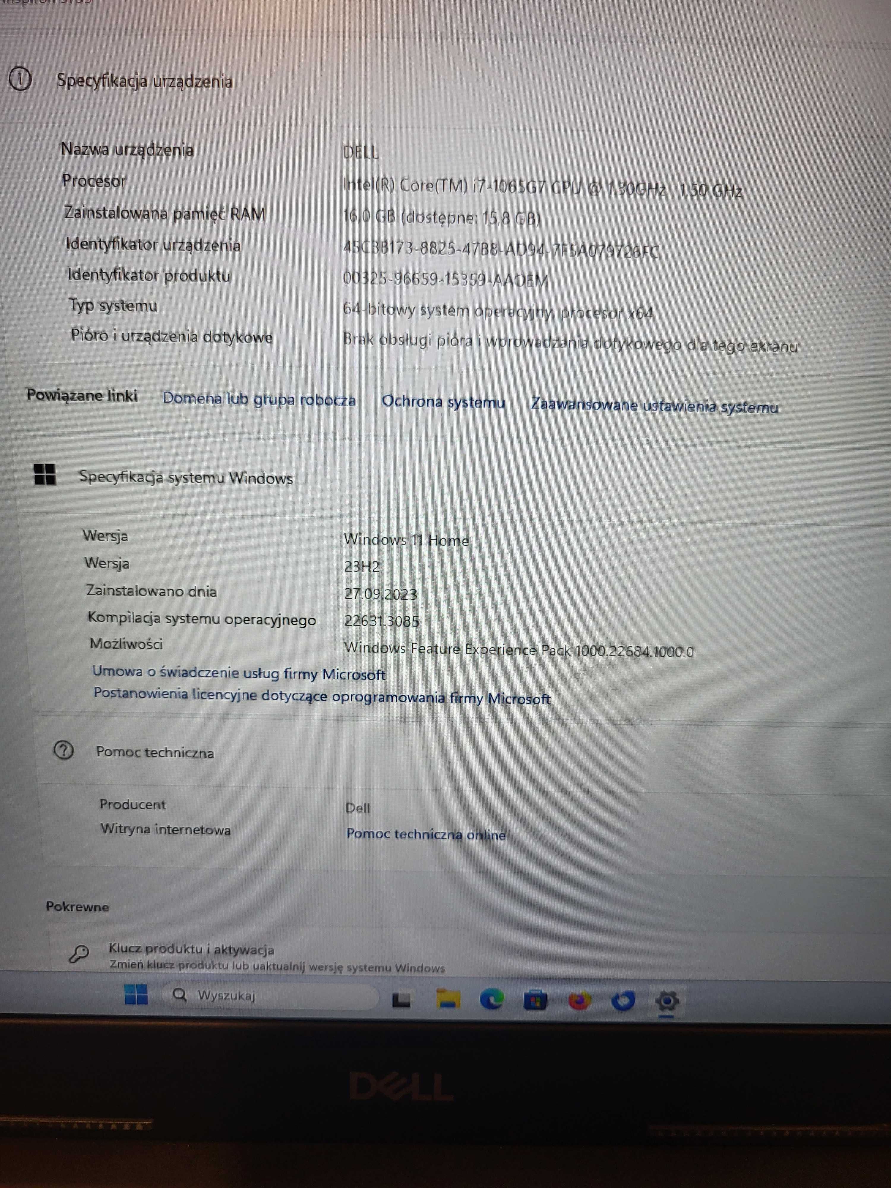 Laptop Dell Inspiron 3793 17,3 " Intel Core i7 16 GB / 512 GB czarny