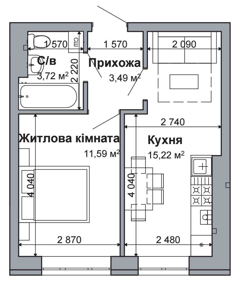 АКЦІЯ, 1К 34м2 з документами, без комісії за 35 300$