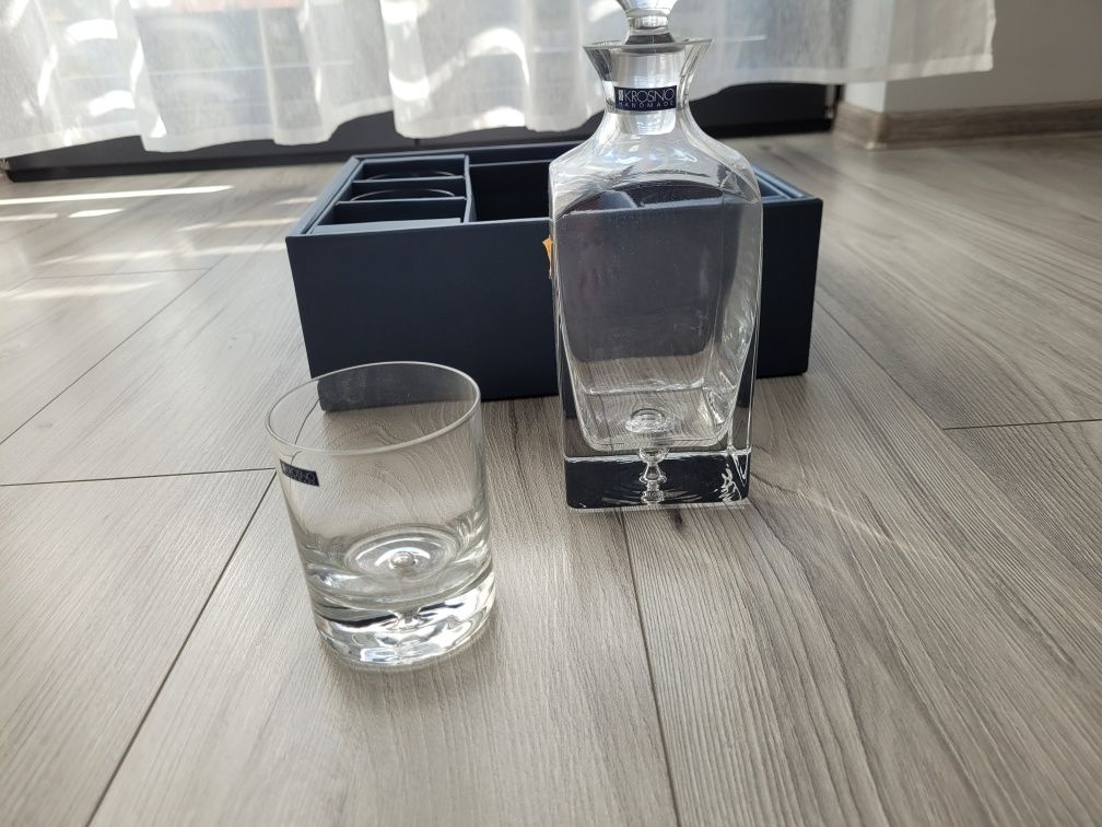 Krosno handmade karafka + szklanki do whisky NOWE