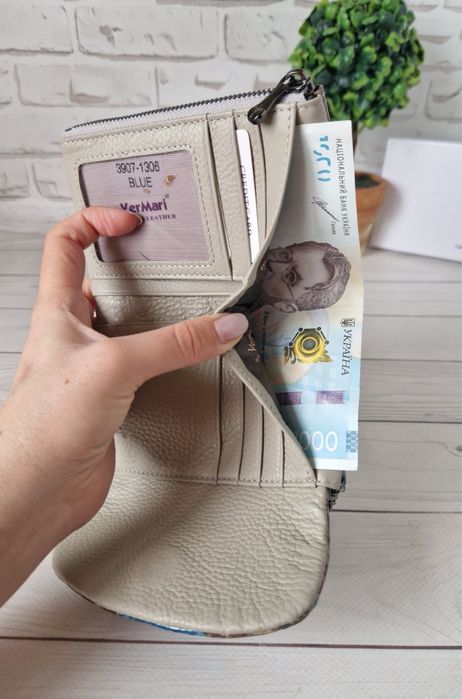 Кожаный женский кошелек,гаманець шкіряний жіночий невеликий,гаманець