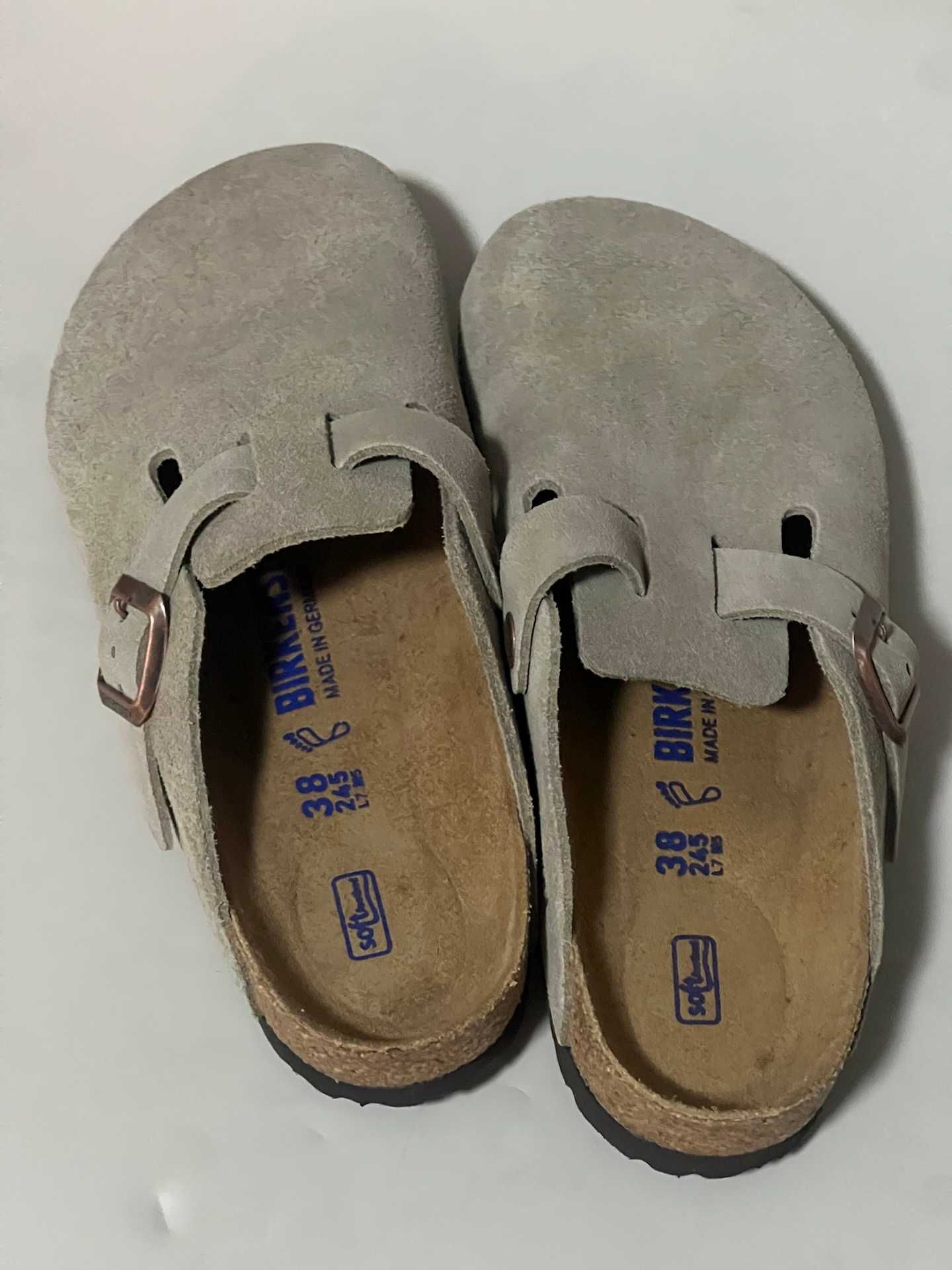 Nowe Birkenstock Boston damskie Grey Klapki R.38