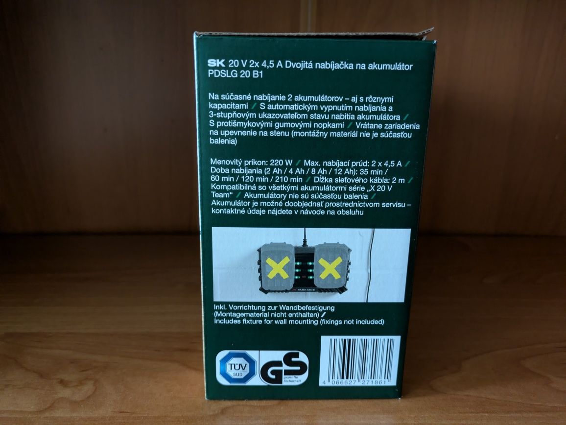 Parkside Podwójna ładowarka do akumulatorów PDSLG 20 B1
