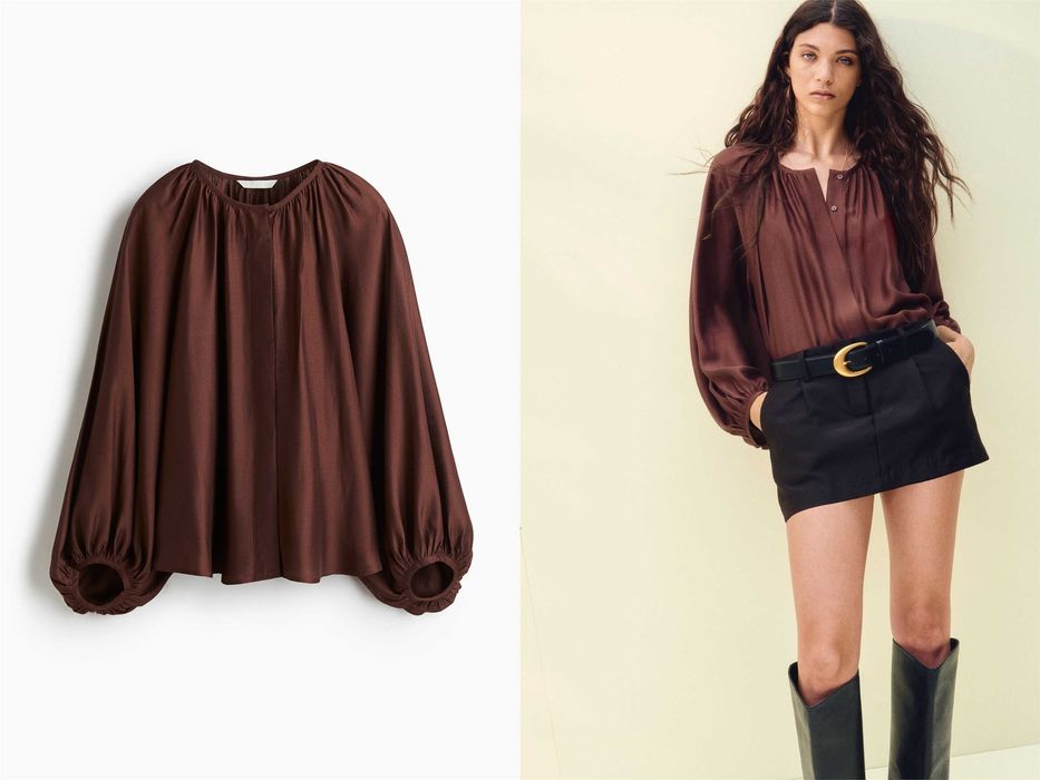 Bluzka koszula M nowa kolekcja brązowa wiskoza oversize PROMOCJA