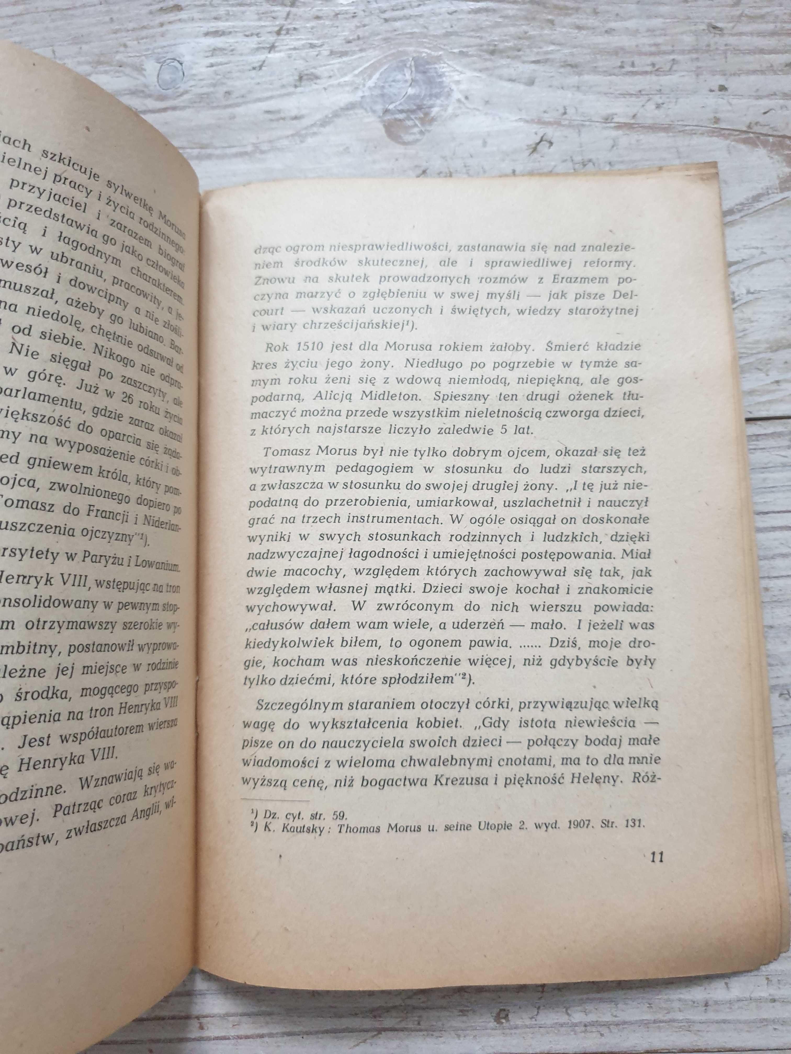 Stara książka Ogólne wprowadzenie do Utopii Morusa Rode 1947
