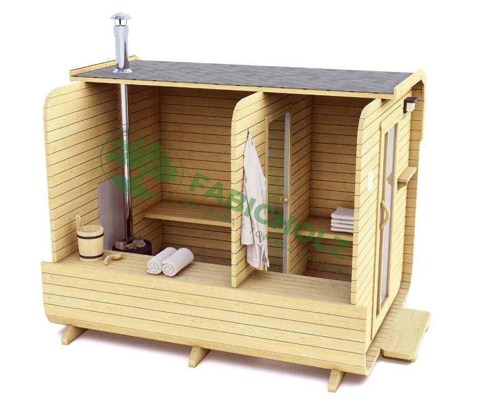 Cube Medium Close 2,4m sauna ogrodowa, kwadratowa, zewnętrzna