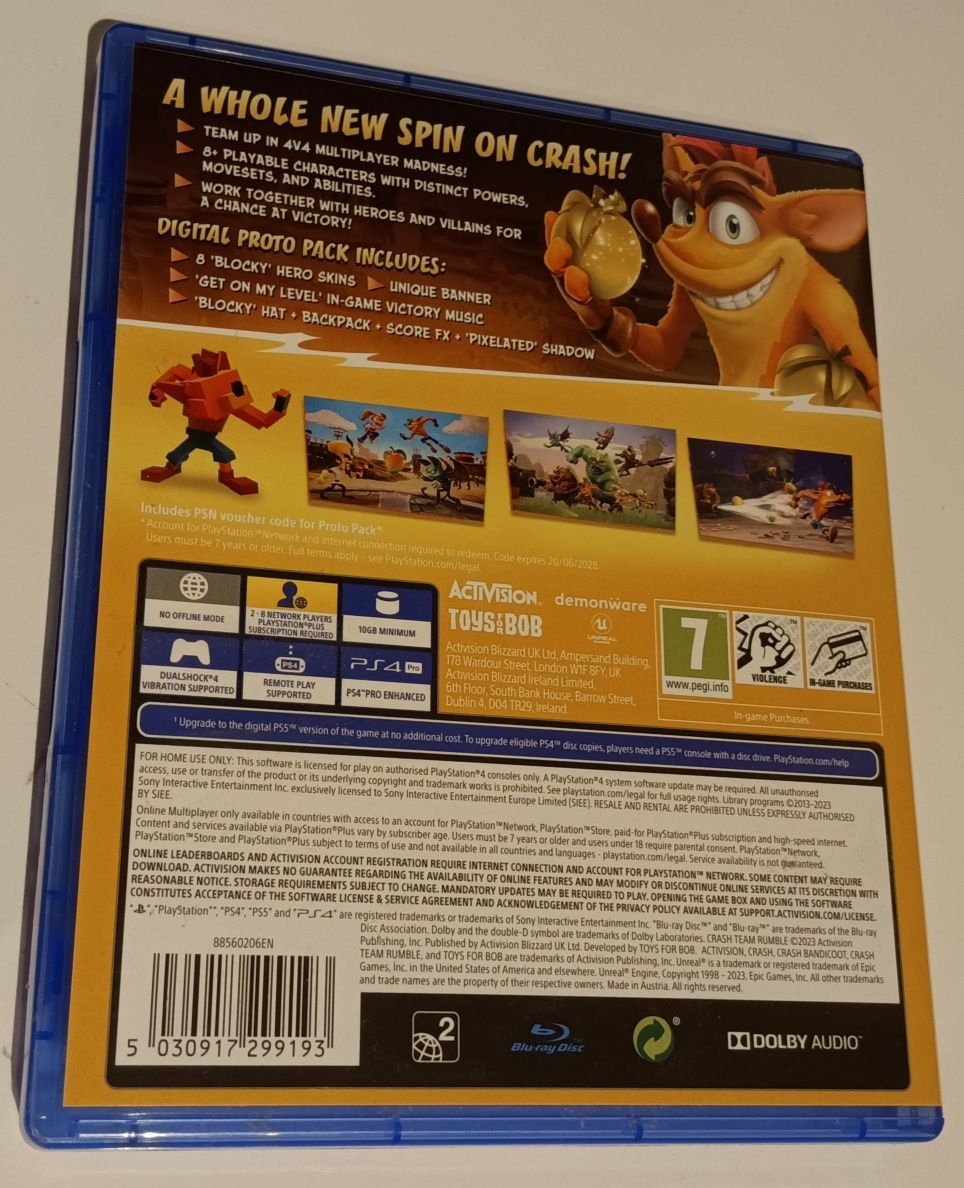 PS4 Jogo Crash Team Rumble em óptimo estado