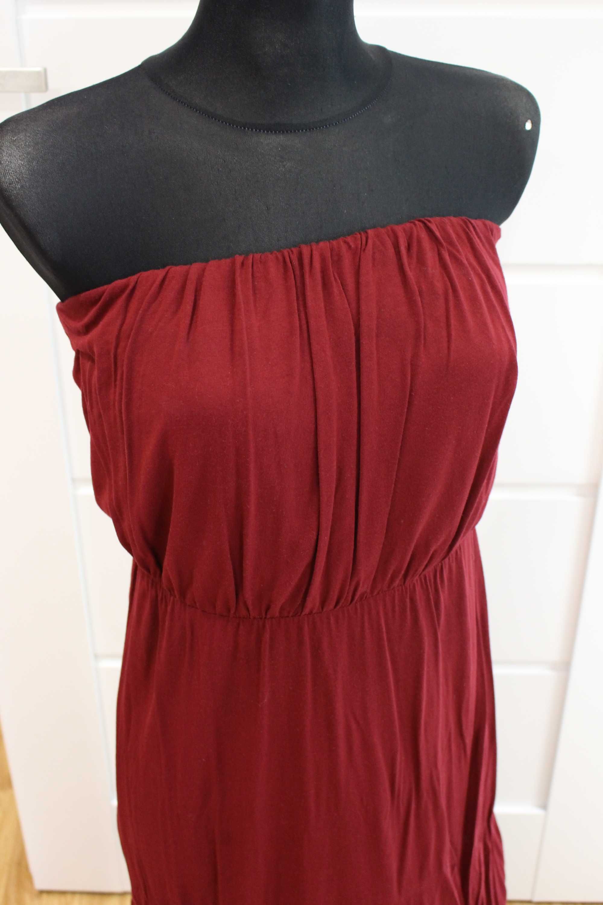 Długa letnia sukienka bordo rozmiar M Miss Selfridge
