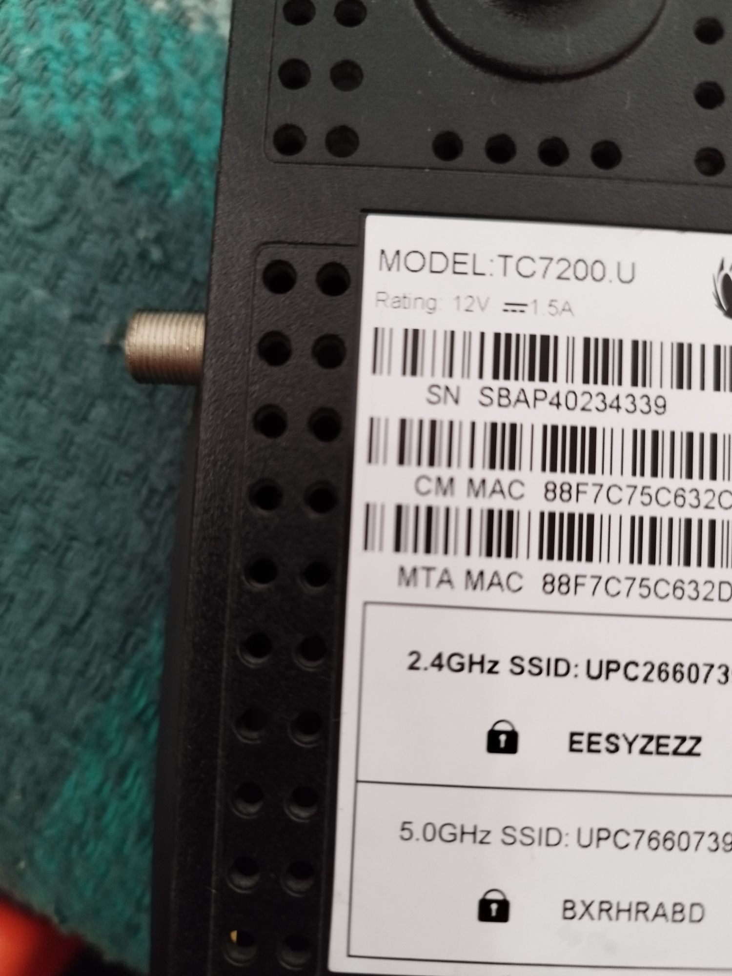 Modem router tc7200 u