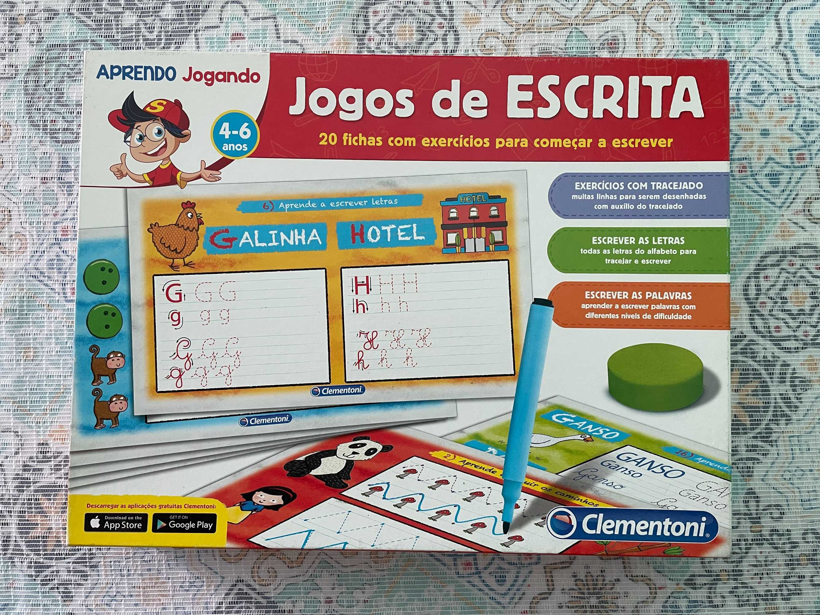 Jogos de Escrita Clementoni: 20 fichas para começar a escrever