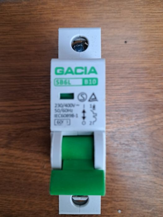2 szt WYŁĄCZNIK  Naprądowy VCX GACIA SB6L Wyłącznik nadprądowy 6kA 1P