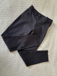H&M spodnie prążek tenisowy xs 34 granatowe wiosna eleganckie chinosy