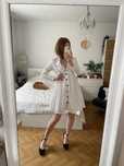 Asos sukienka biała haftowana ciążowa letnia babydoll boho XS 34