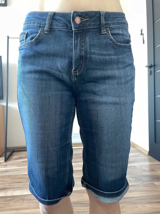 Krótkie spodenki jeansowe dżins przed kolano M/L 38/40 bawełna
