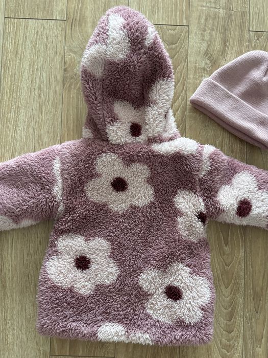Dziewczęca cieplutka zimowa kurteczka + czapka Egree rozm. 80