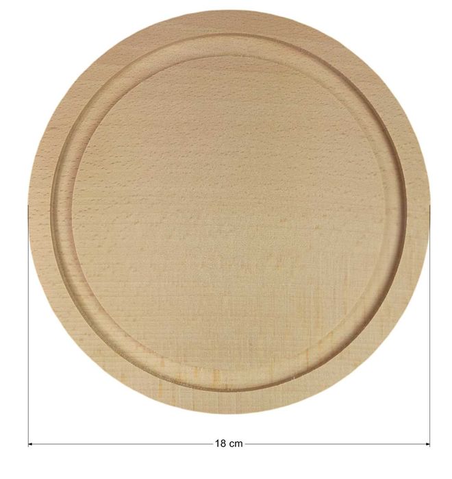 Deska do krojenia okrągła z rowkiem - zestaw 4 szt.