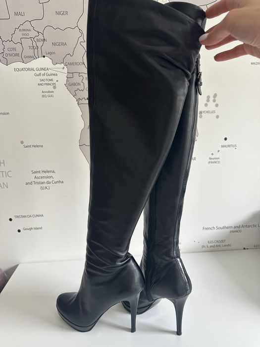 Шкіряні ботфорти