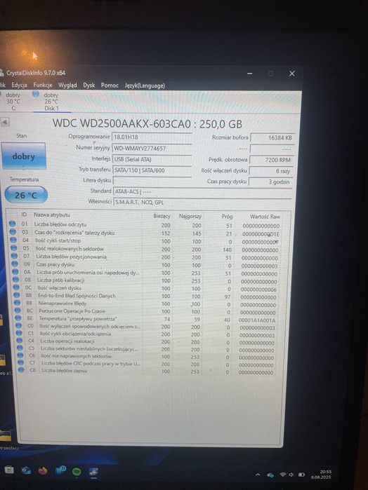 dysk twardy 250gb 3.5 sprawny #f2