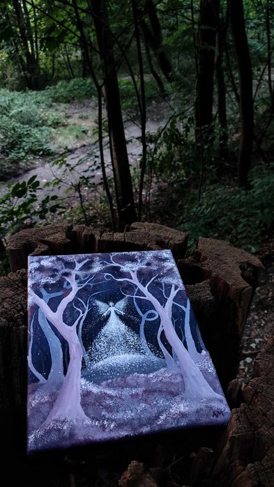 Obraz akrylowy autorski unikatowy 24x30cm - "Światłość"