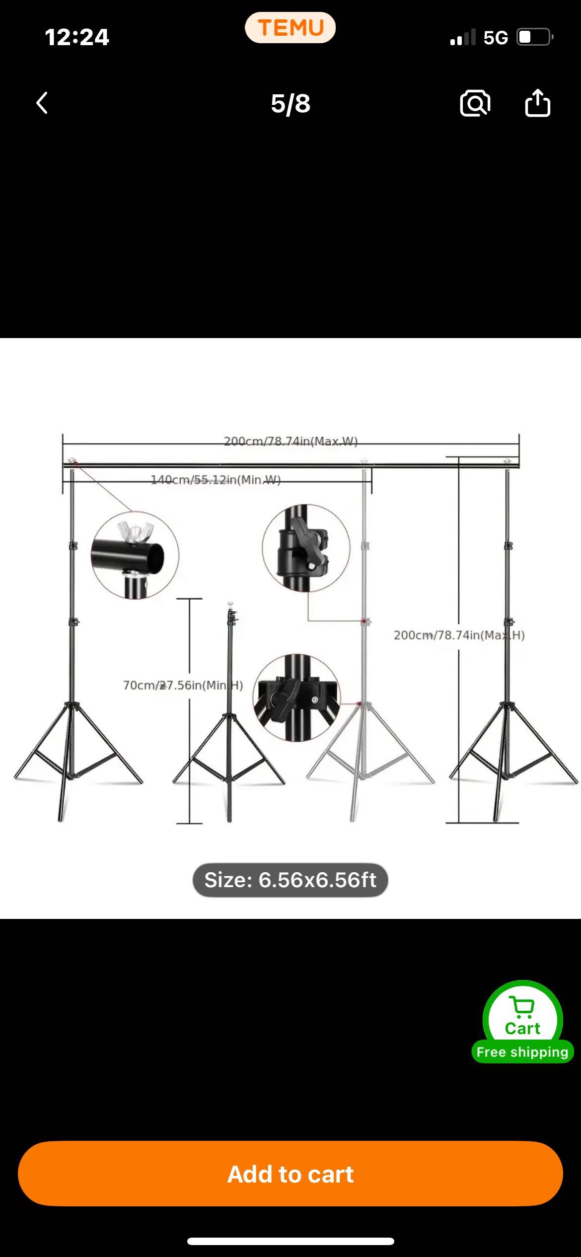 Photography backdrop with black/white material