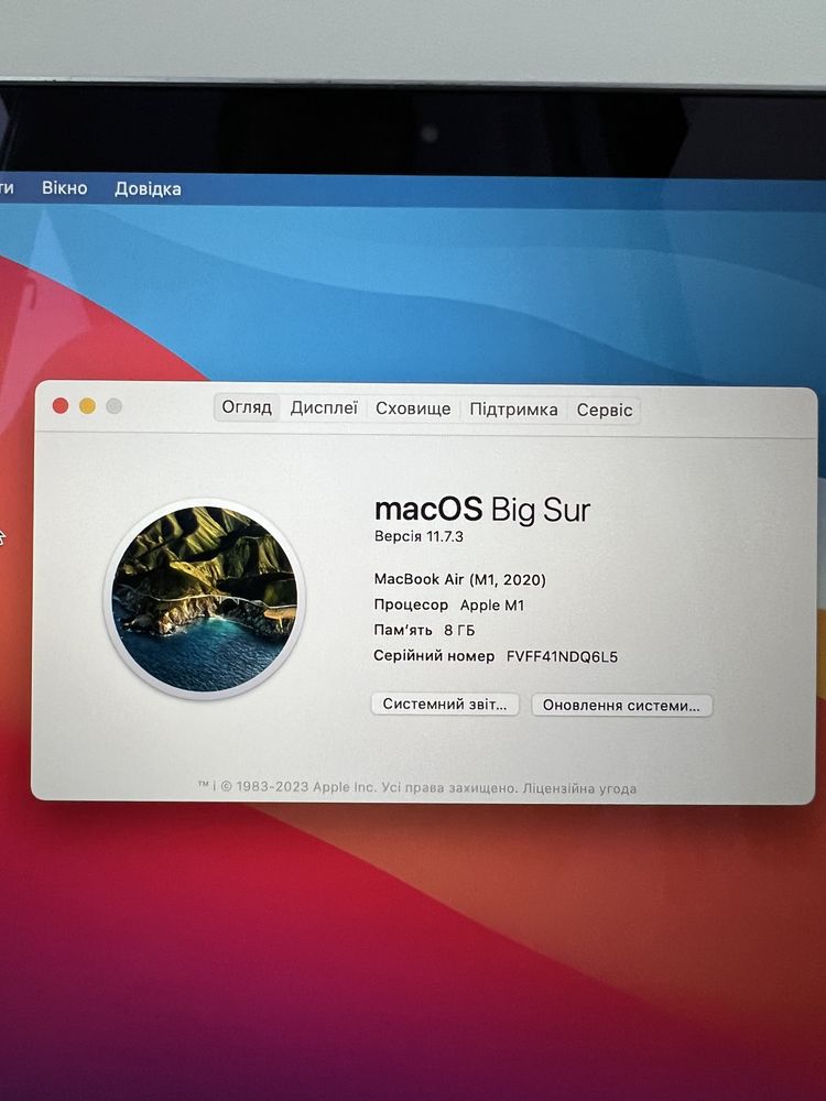 780$ MacBook Air 13" 2020 MGN73 M1 / 8 GB / 512gb SSD