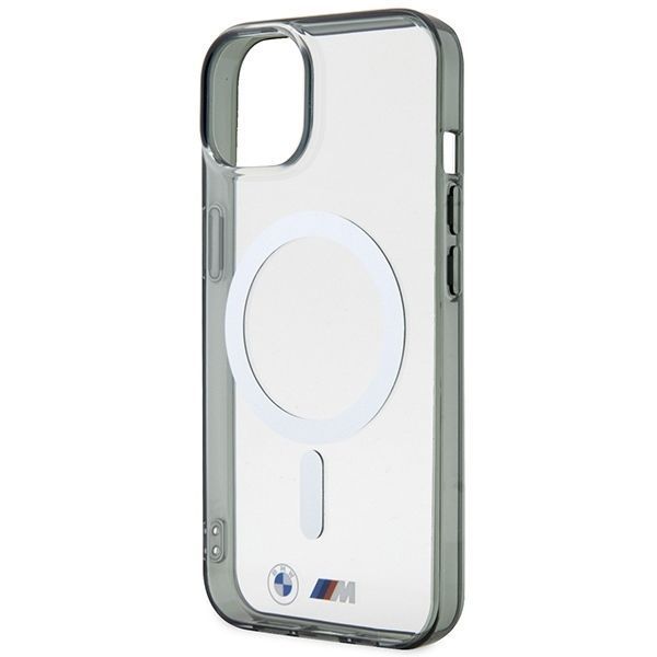Etui BMW Silver Ring MagSafe dla iPhone 14 Plus / 15 Plus 6.7"
