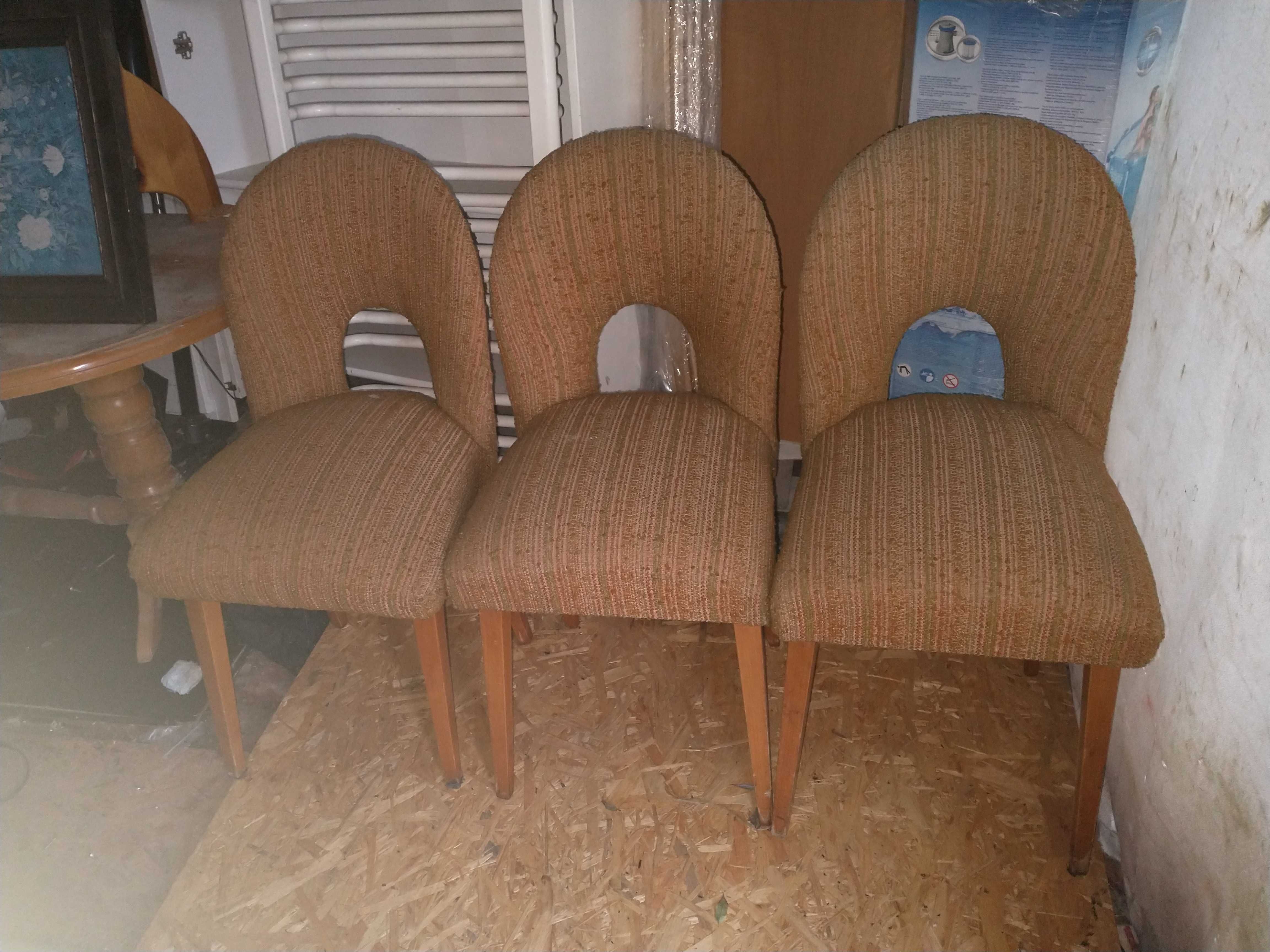 3 krzesła muszelki PRL - możliwy transport