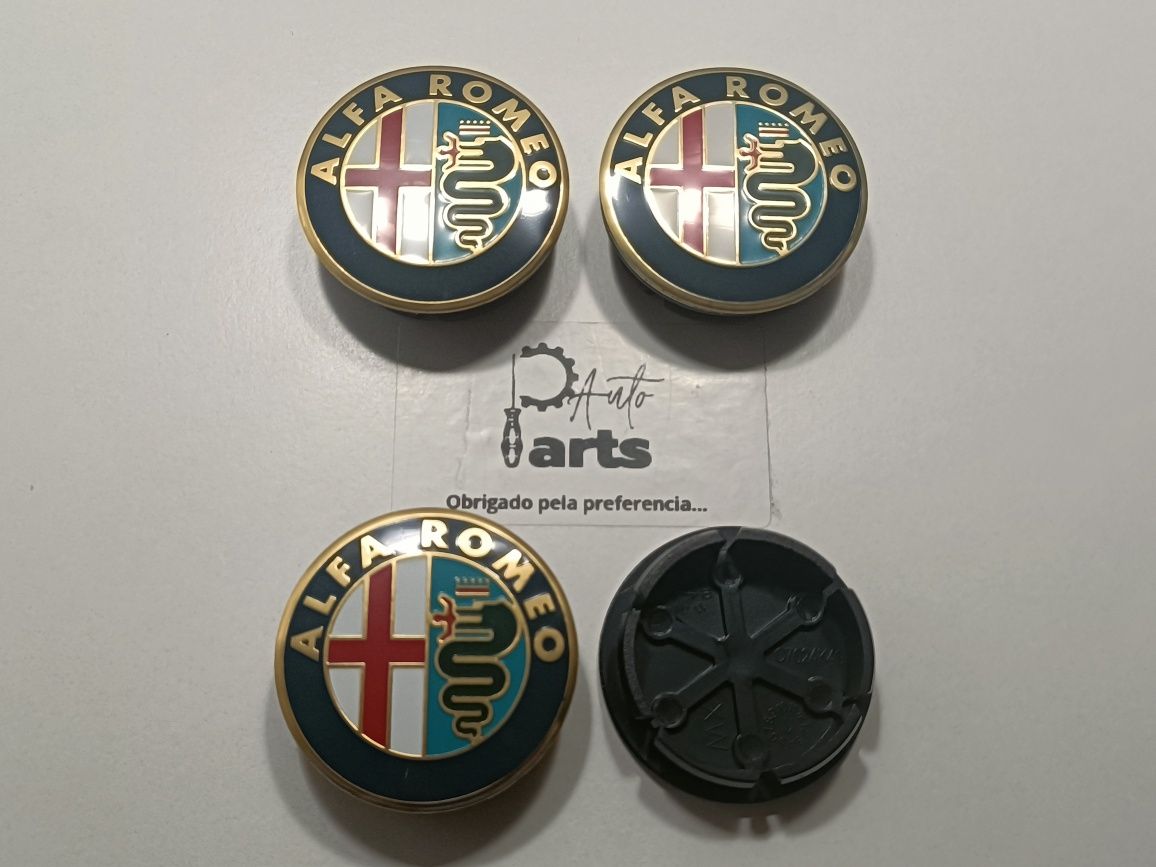 Conjunto 4 Centros jante Alfa Romeo 50mm "Dourado"